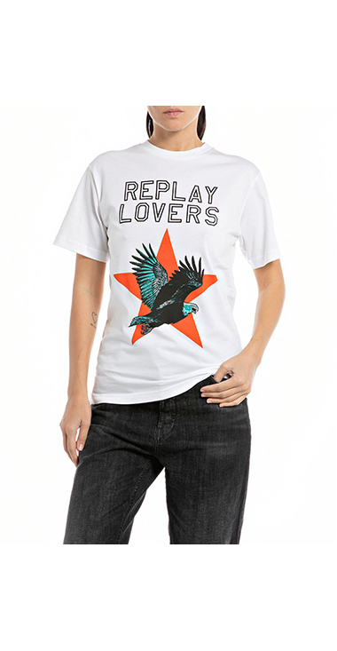 REPLAY LOVERS コットンジャージーTシャツ 詳細画像 ホワイト 1